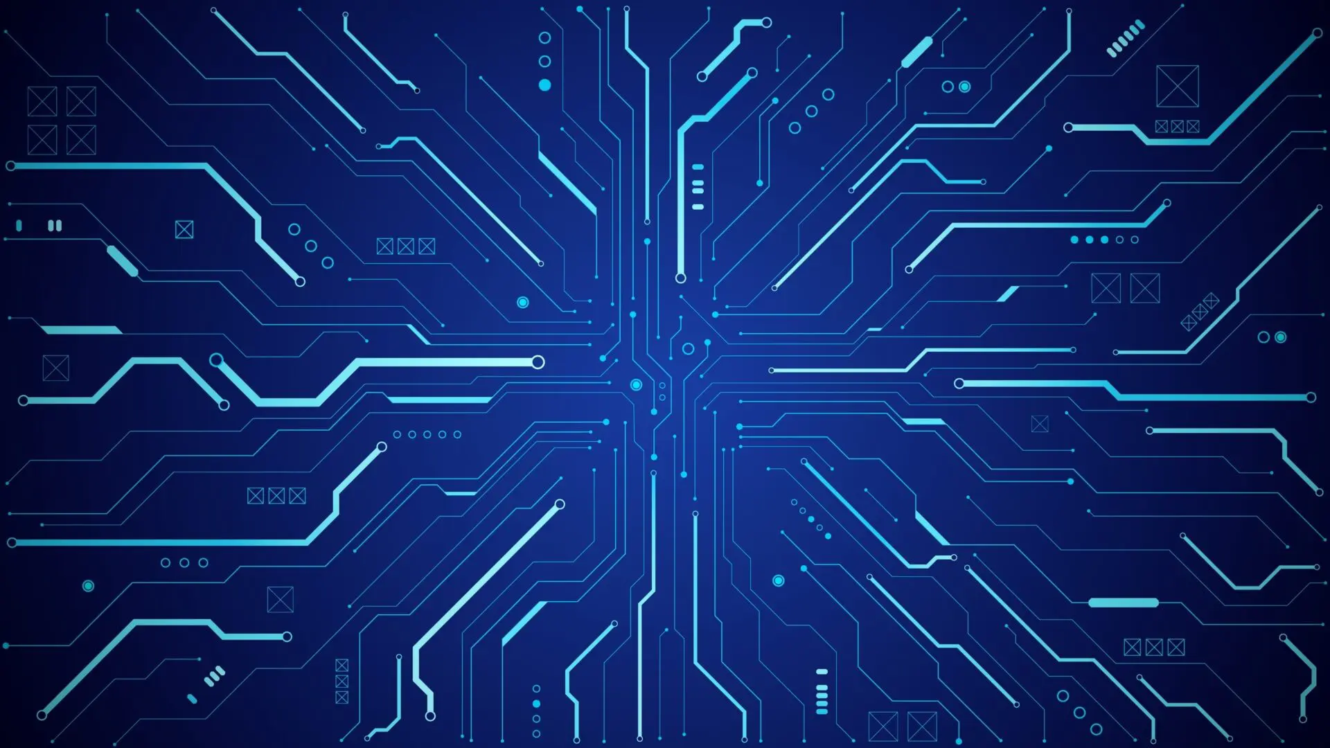 technologybackgroundwithacircuitboardwithlightlinesand