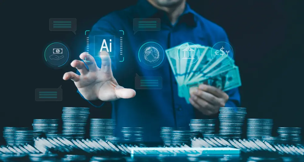 financialartificialintelligencetechnologyconceptfintechcryptocurrencycashlesspayment