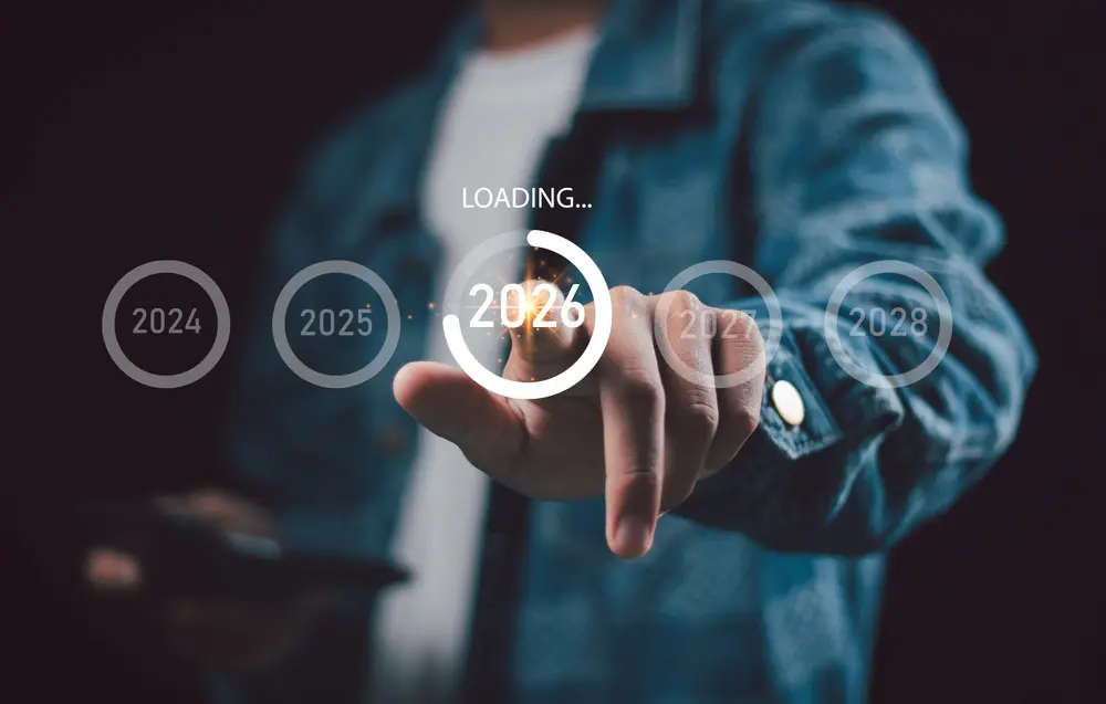 pointinghappynewyear2026withchartgraphandcountdown