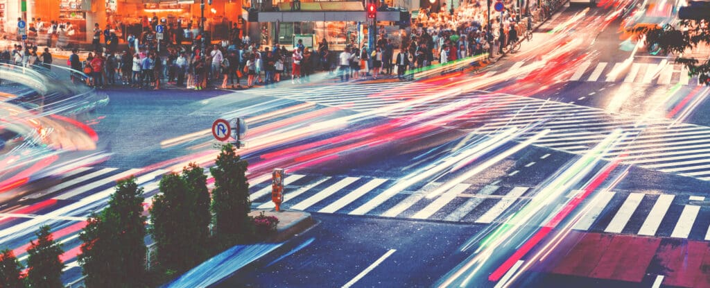 motionblurredtrafficatshibuyacrossingoneofthebusiest